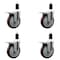 Service Caster 5'' Maroon Poly Swivel 1-3/8'' Expanding Stem Caster Set Total Lock Brake, 4PK SCC-EXTTL20S514-PPUB-MRN-138-4 - alternate 1